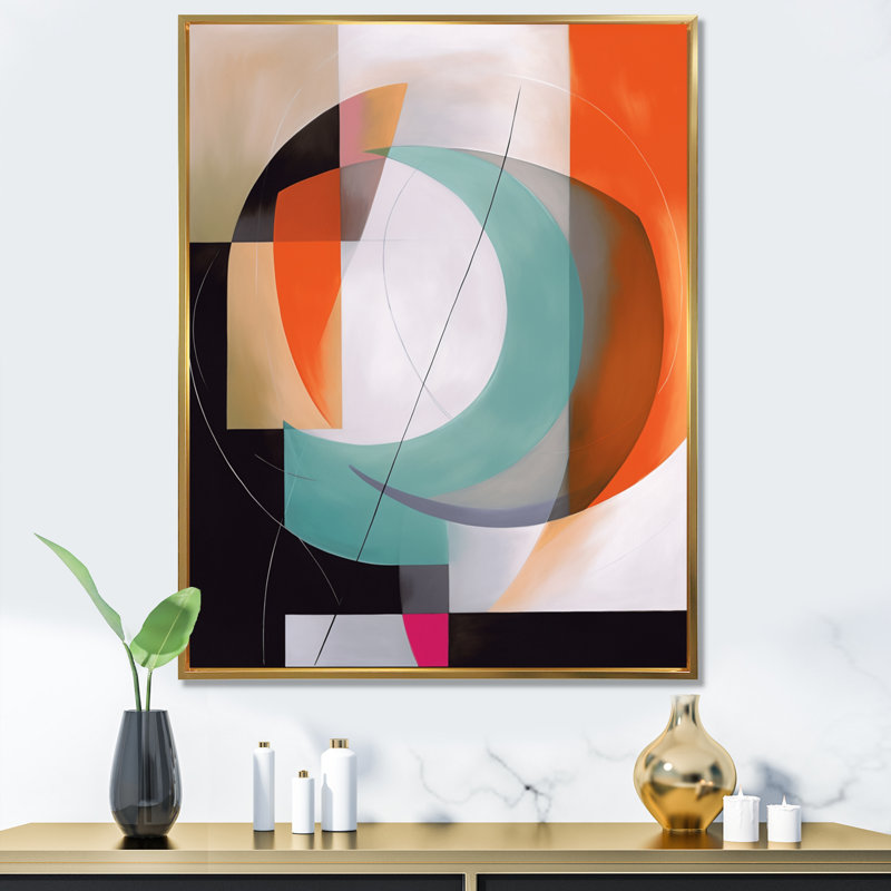 Nenita Exploration de motifs abstraits IV sur toile, H 40 po x l 30 po x P 1,5 po, Cadre flottant doré