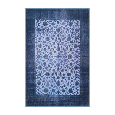 Tapis bleu marine/blanc traditionnel Antiope