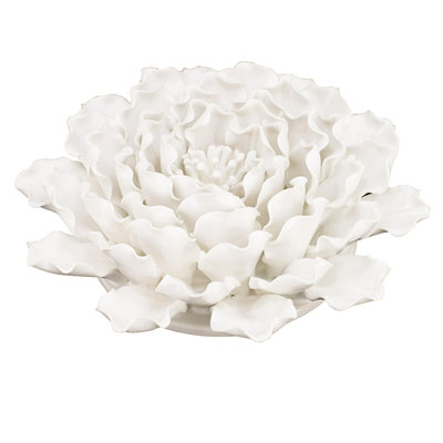 Sculpture dimensionnelle en céramique blanc cassé 6 po