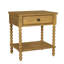 Table de chevet en bois massif 2, valeur traditionnelle, finition chêne chameau, table de chevet à glissières en métal