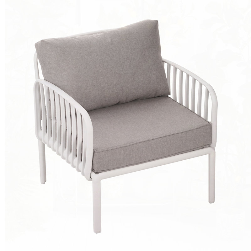 Outdoor Patio Club Chair, gary-1 set, white