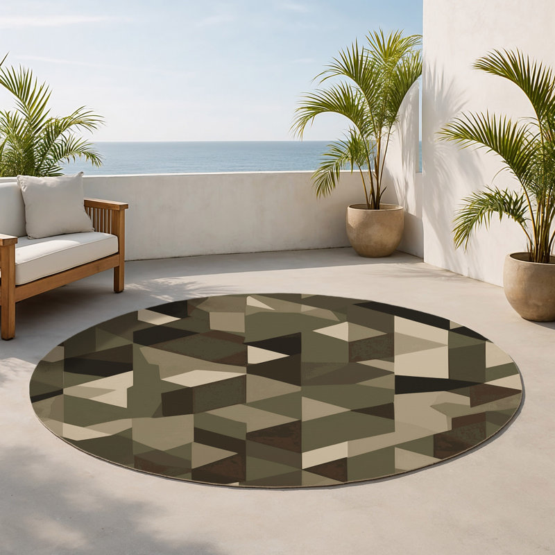 Tapis intérieur et extérieur en maille arctique, Rond 5 pi