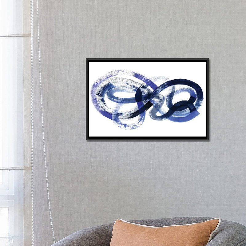 «Blue Kinesis I» par Grace Popp - Estampe numérique sur toile tendue avec châssis, H 18 po x l 26 po x P 1,5 po, Pas de tapis