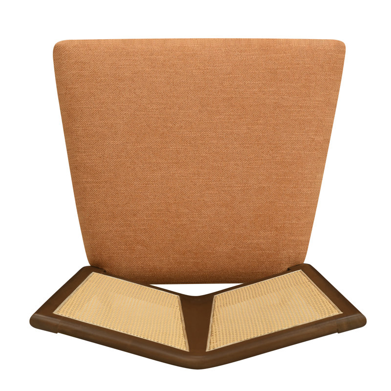 Ensemble de 2 chaises en rotin sans accoudoirs, Caramel, Noyer