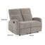 Causeuse inclinable manuelle Mito, mousse enveloppante Dacron, chenille gris sable
