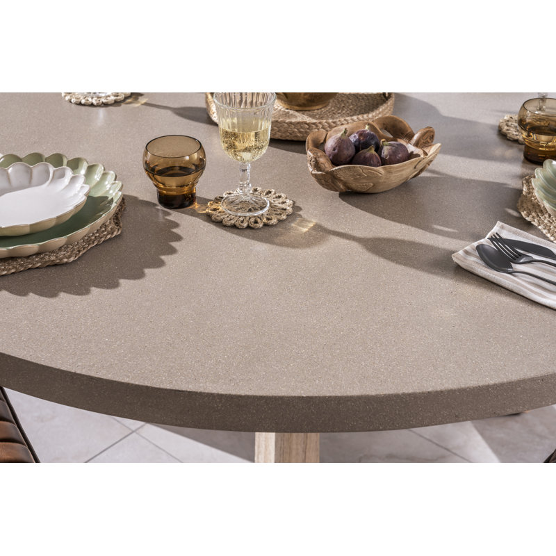 Crandell Oatmeal Round Dining Table
