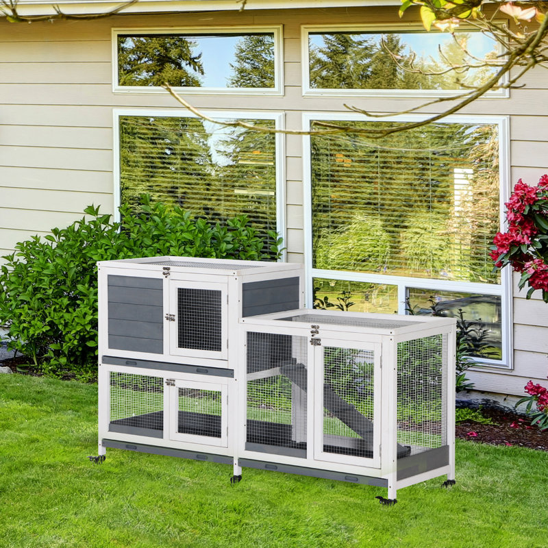 Cage pour animaux grise en bois gris