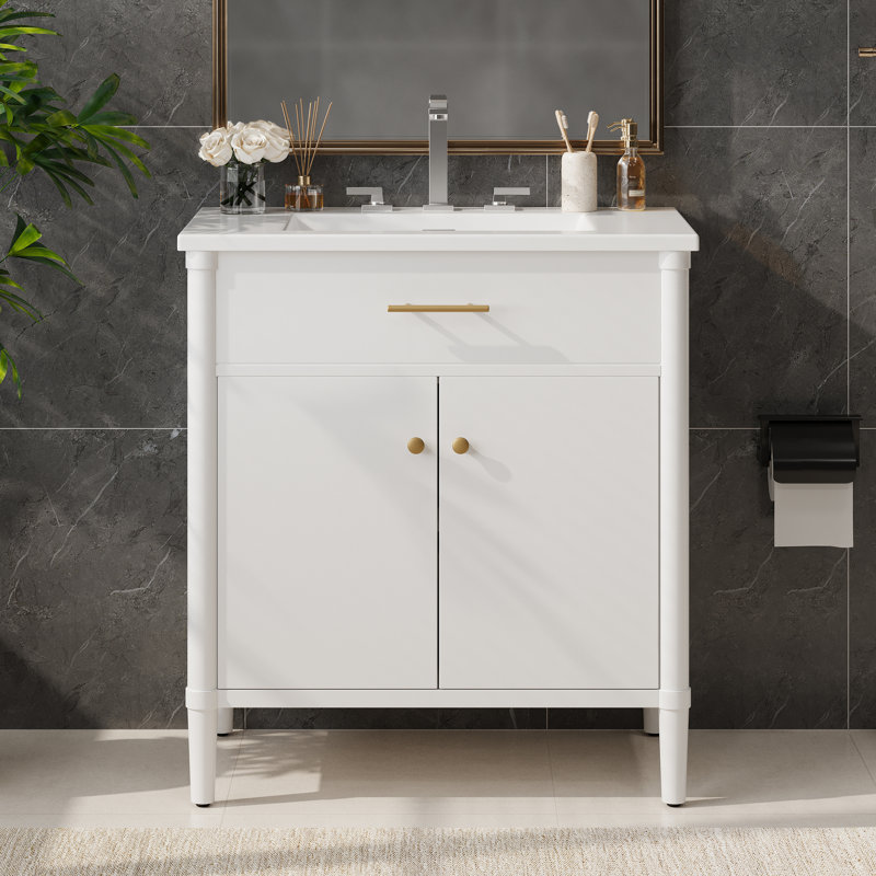 Bathroom Vanity With Sink, White