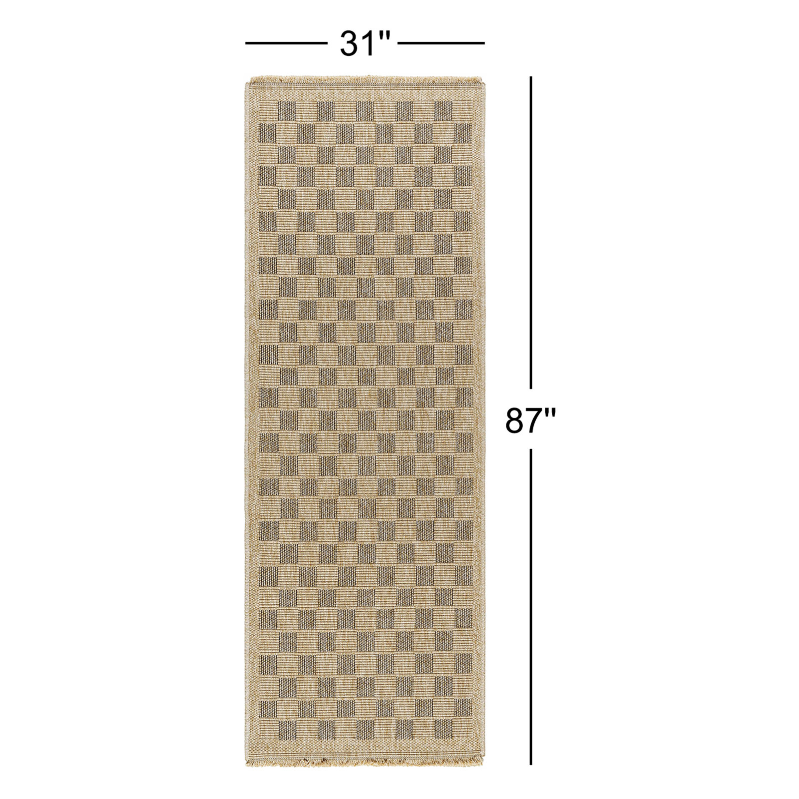 Abbie Checkered Outdoor Rug, Runner 2'7" x 7'3"