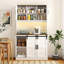 Armoire de bar Farmhouse avec porte de grange coulissante, grande table de buffet de bar Buffet