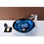 Lavabo de salle de bain vasque circulaire en verre trempé Thalu Sapphire Wisp