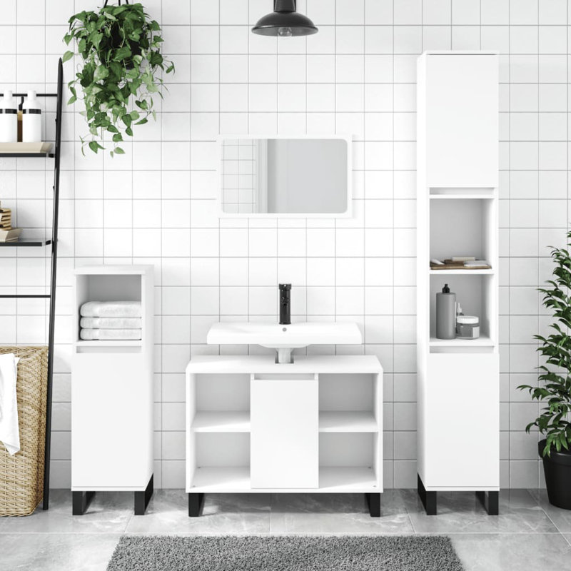 Venedy Bathroom Storage Furniture Set, White