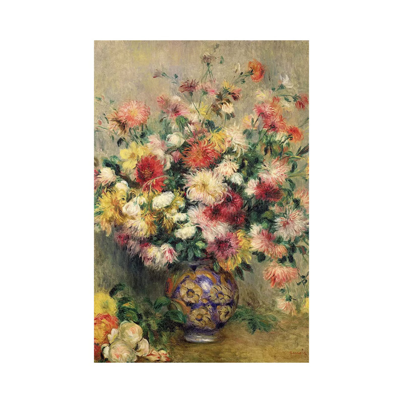 «Dahlias» par Pierre-Auguste Renoir, reproduction d'art sur toile tendue, H 12 po x l 8 po x P 0,75 po
