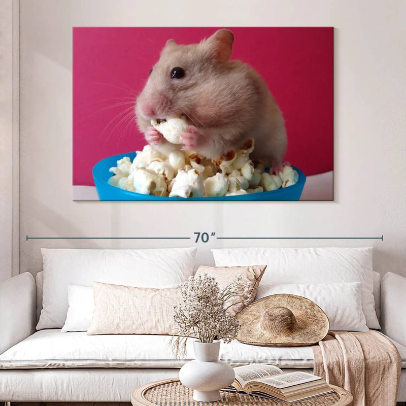Ketti Hamster Eating Popcorn, 34" H x 51" W
