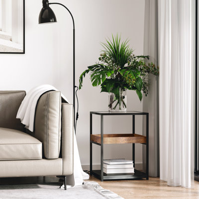 Byler Glass Top Frame End Table