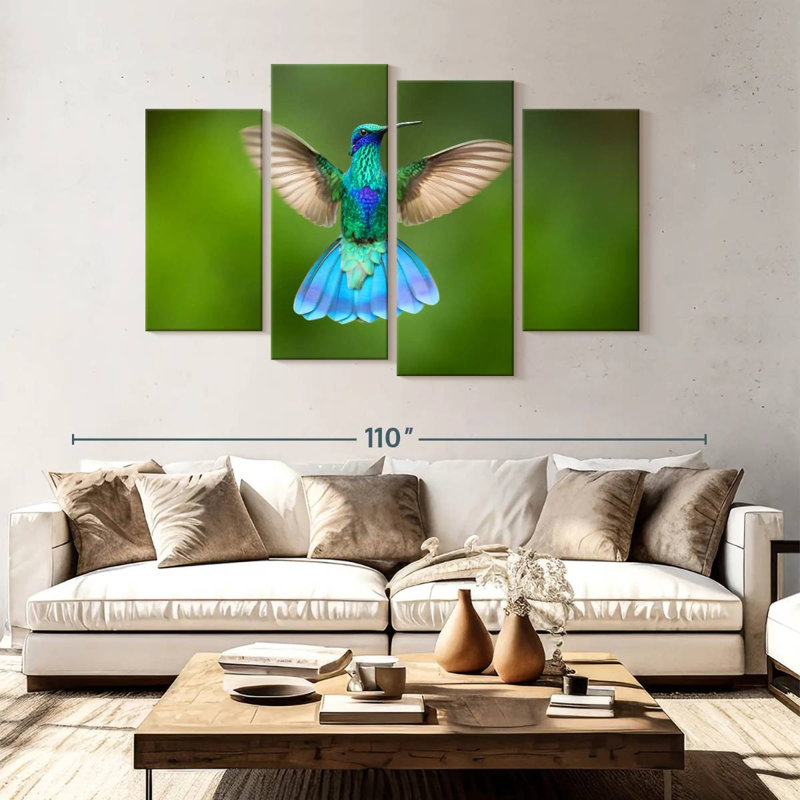 Brampt Flying Violetear Hummingbird, 54" H x 84" W