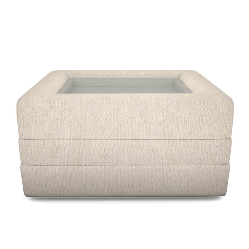 Boyden Ottoman with Wood Tray, Nomad Sand, Wrenn