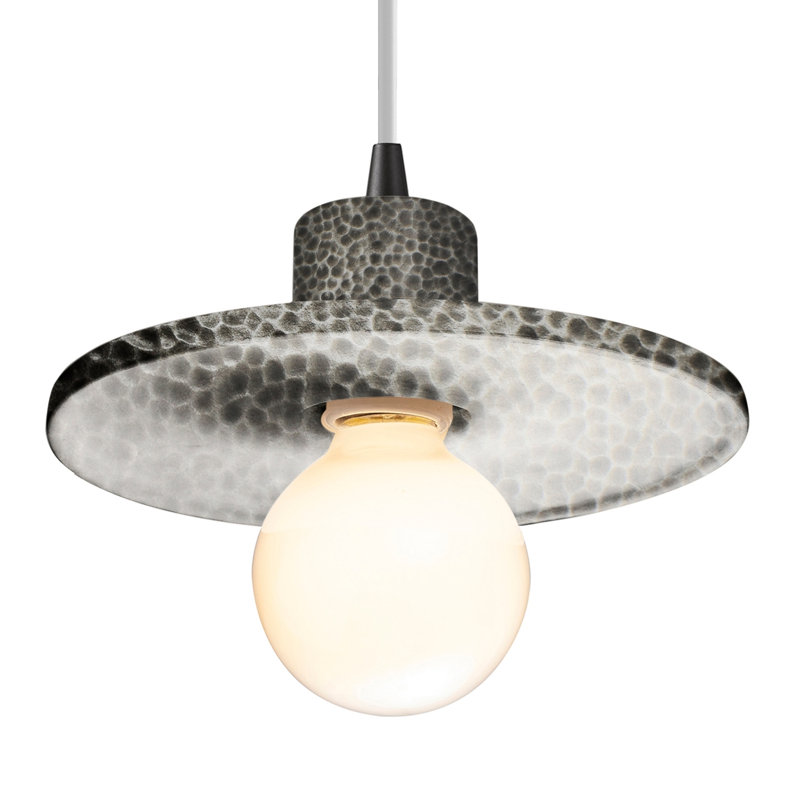 Leni - Light Single Pendant, Hammered Pewter, Matte Black