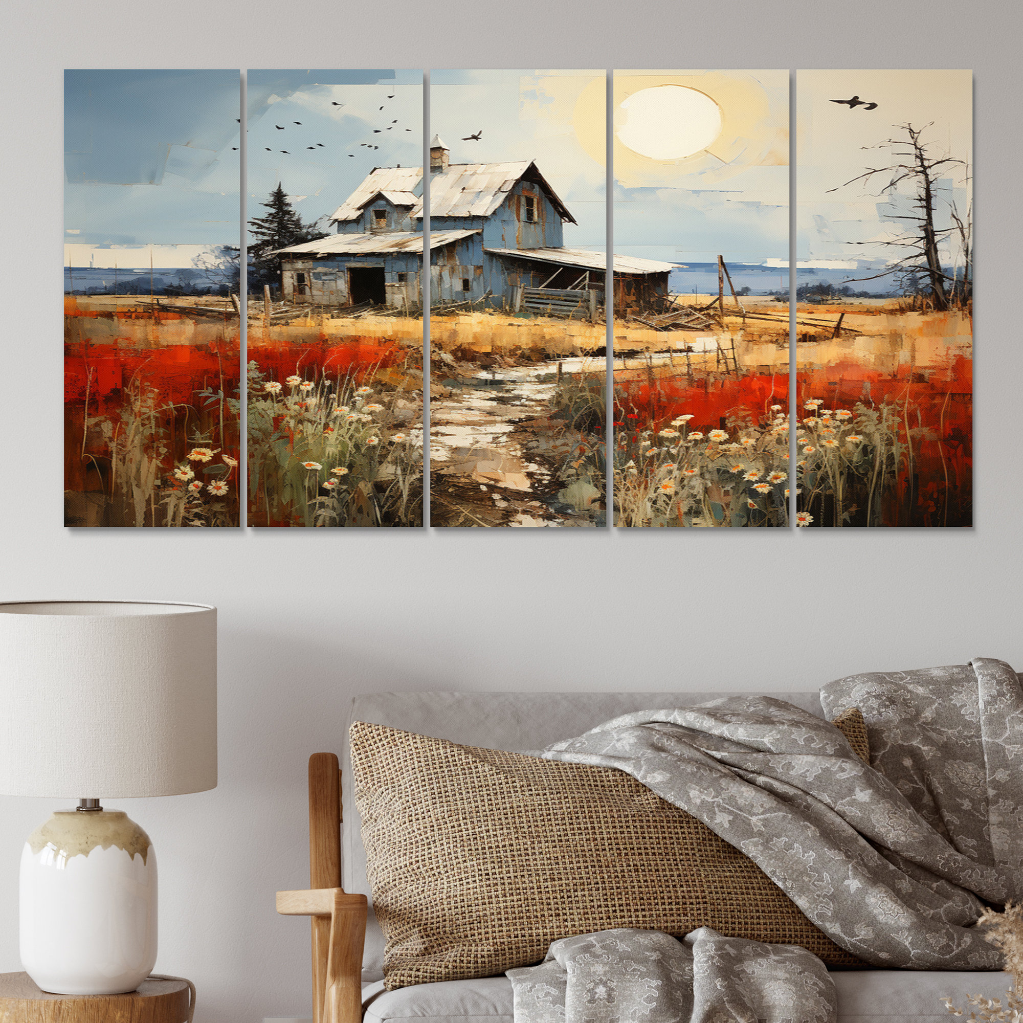 August Grove® Farmhouse Collage - Landscapes Metal Wall Art Prints Set ...