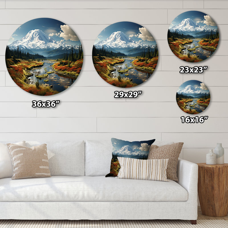 Hanita - Paysages d'art rond en métal, H 16 po x l 16 po