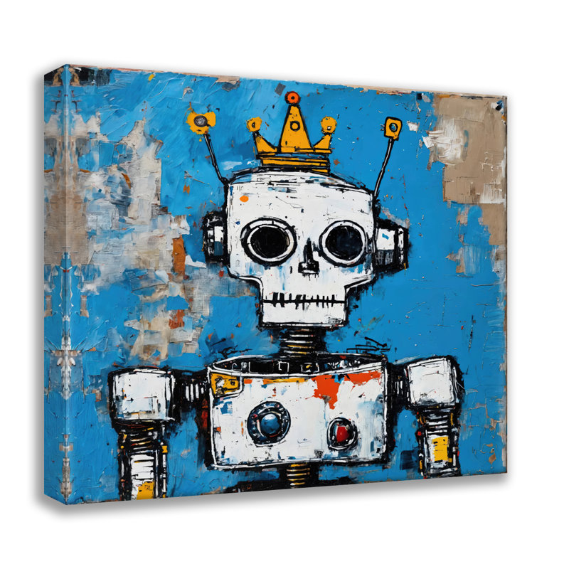 Robot 8-Hommage-Basquiat, estampe numérique sur toile tendue avec châssis, H 24 po x l 24 po