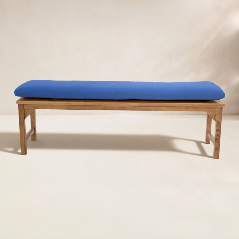 Moorpark Teak Patio Bench, 18" H x 72" W x 15.25" D, Sapphire