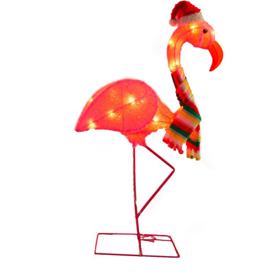 The Holiday Aisle® Incandescent Clear Lighted Flamingo 3 ft. Yard Decor