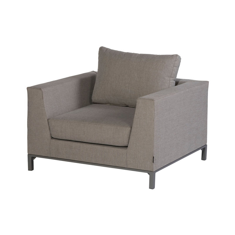 Sicilie Metal Outdoor Lounge Chair, Taupe