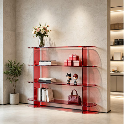 Simple Acrylic Red Display Cabinet