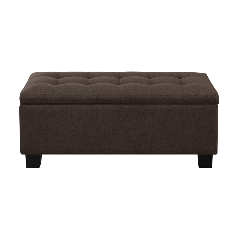 Markleville Polyester Upholstered Storage Bench, Brown
