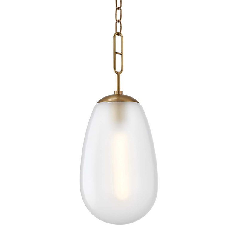 Luminaire suspendu 1 lumière Bruckner, Laiton vieilli