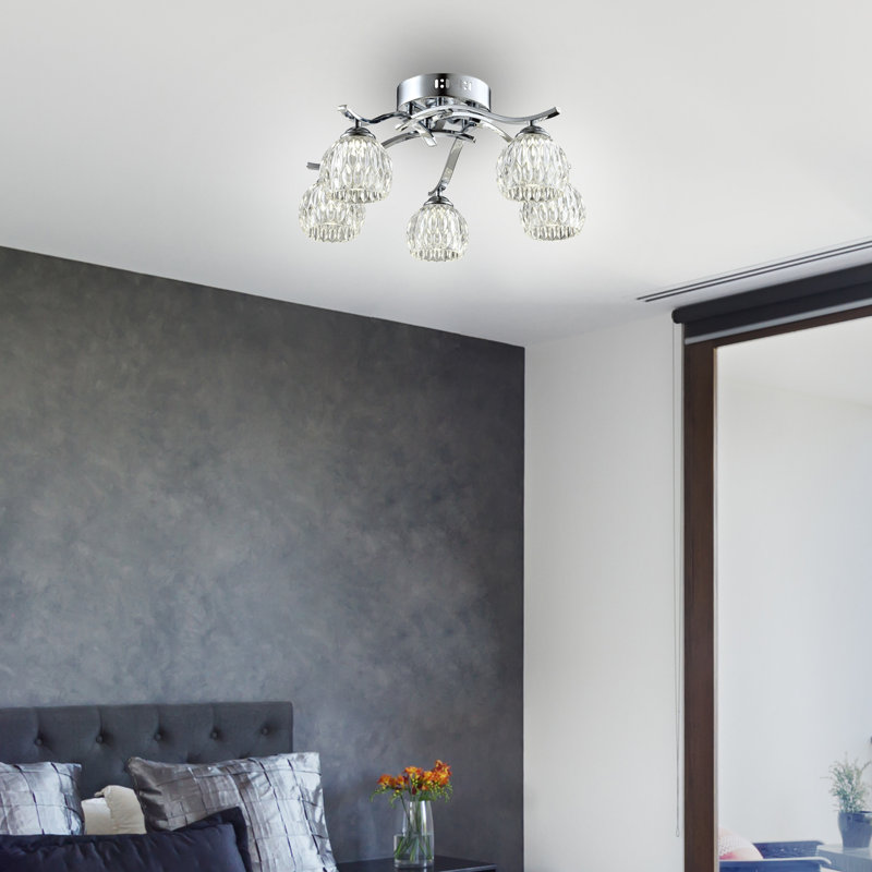 Heiser Glass Semi Flush Mount