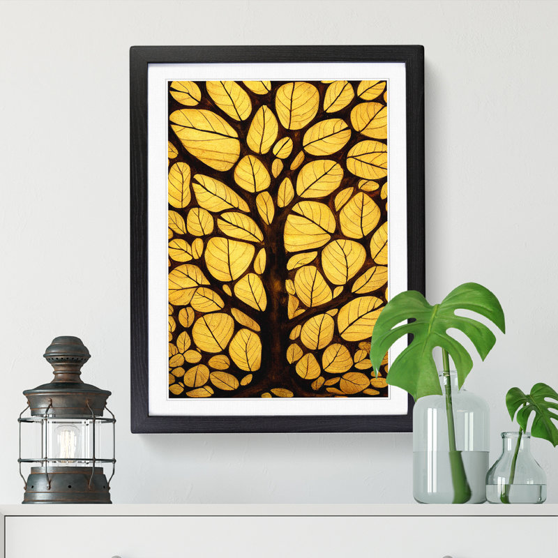 Ornate Tree Vol.1 - Picture Frame Print, 34cm H x 25cm W x 2cm D, Black