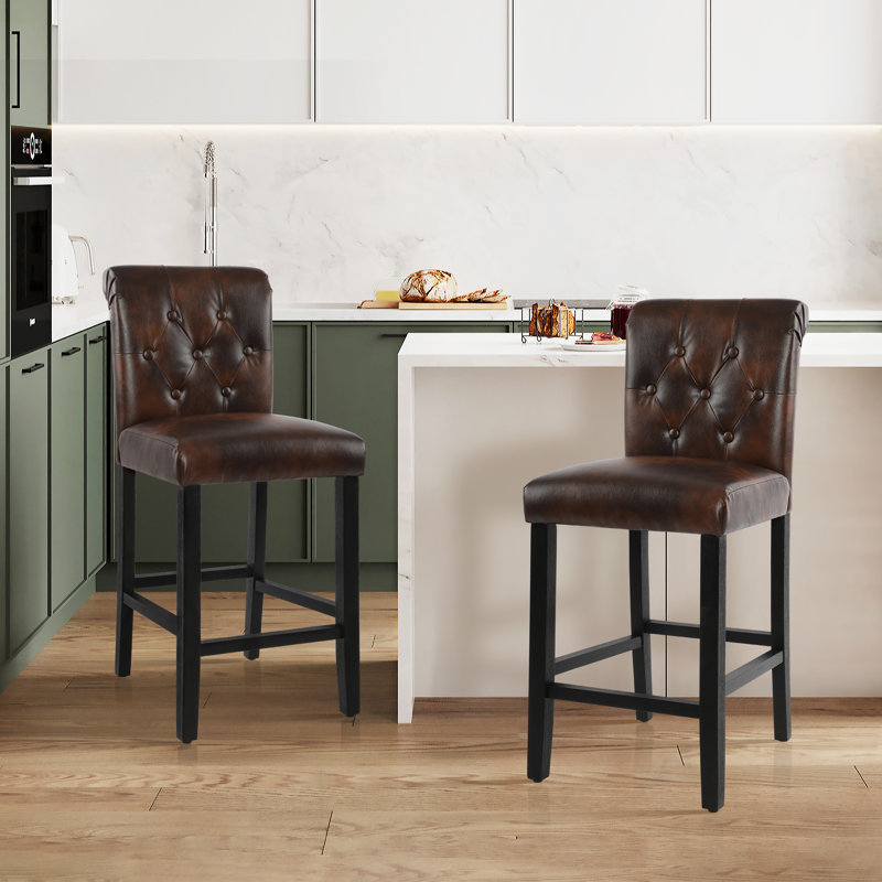 Tabouret de comptoir 25,25 po Burlison, Brun / similicuir