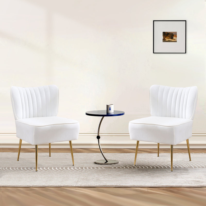 Chaise d'appoint Brumm, Velours beige