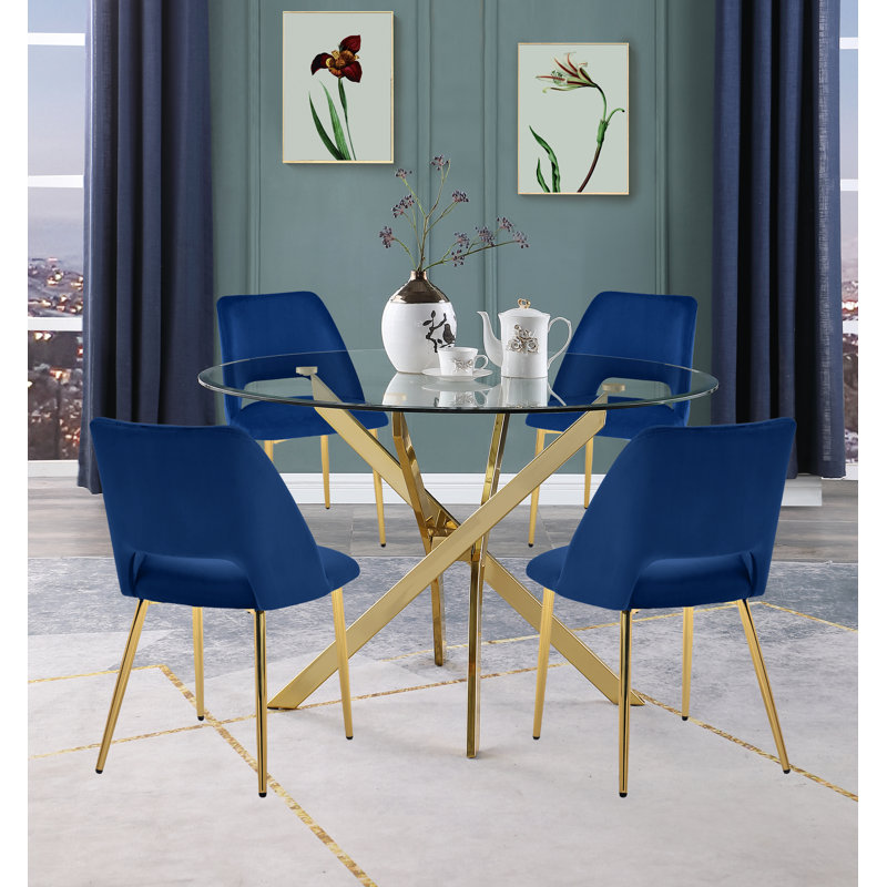 Ensemble repas pour 4 personnes, Bleu marine