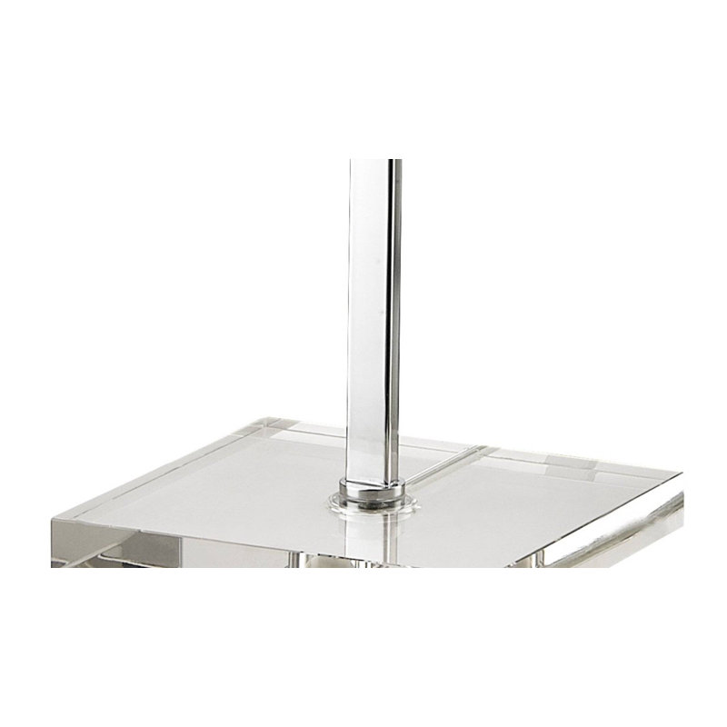 1-Light Chrome Swiveled Floor Lamp With A White Shade
