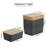 Set of 6 Stackable 5.2QT Plastic Storage Containers With Bamboo Lids & Label Holder, 10×7.2×4.1 Inch Multipurpose Organizer Bins for Pantry Closet Desk Office-129676937