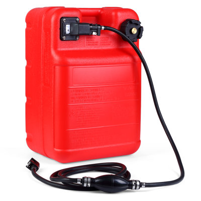 Réservoir de carburant marin 6 GL pour moteurs hors-bord, réservoir de transfert portable avec tuyau de carburant de 9,8 pi, jauge intégrée, poignée de transport en forme de I, facile à transporter pour les bateaux de pêche, les bateaux de pont, les yuis, conforme à l'EPA