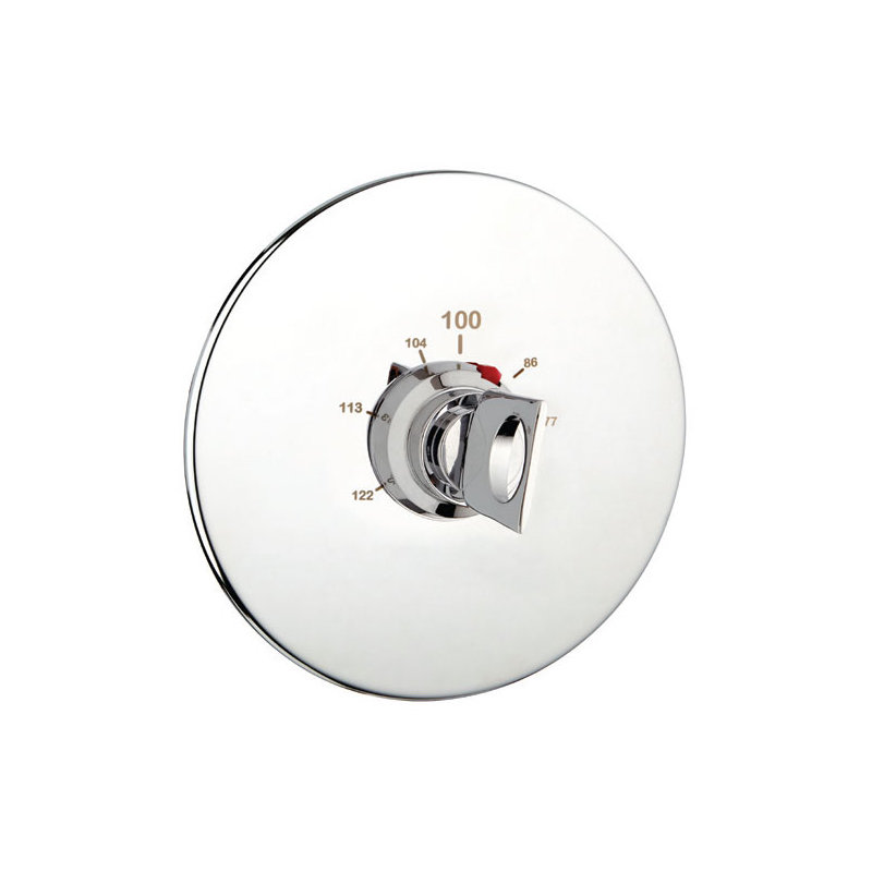 Fresh Round Thermostat Complete with Valve, 0.5", Polished Chrome