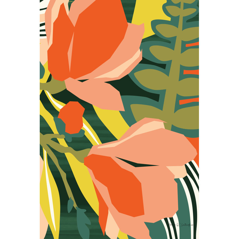 Blossoming Green by Megan Gallagher - Graphic Art, 76 cm H x 51 cm W, Wrapped Canvas