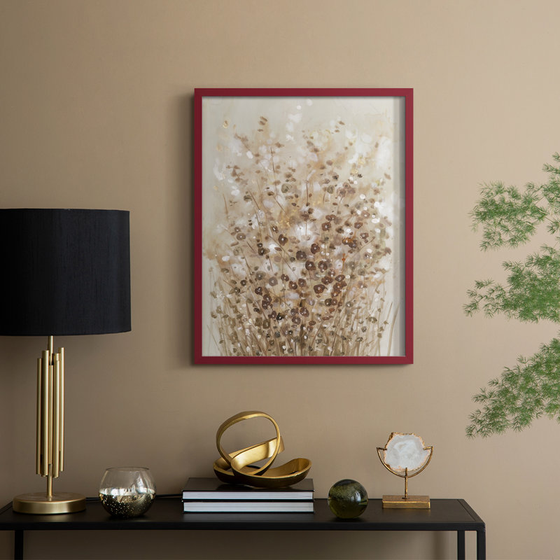 Flourishing II Framed Print - Solid Wood, H 30 po x l 24 po, Rouge