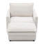 Canapé-lit en chenille, méridienne moderne confortable pour la lecture, canapé d'appoint simple rembourré de salon avec repose-pieds (1 siège)