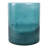 Decorative Round Hurricane Candle Holder with Frosted Bottom Style - Modern Glass Pillar Candlestick Holder for Tabletop Accent - Blue & Frost-1303393356