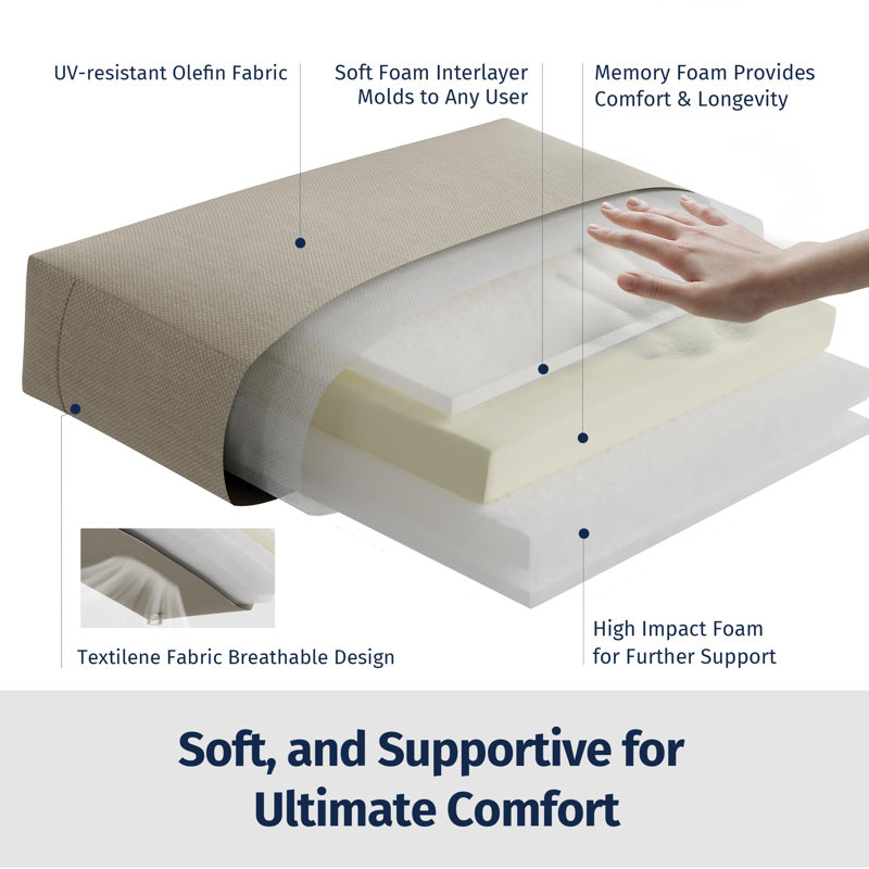 Creamy Apricot Waterproof Outdoor Patio Furniture Set with Cushions