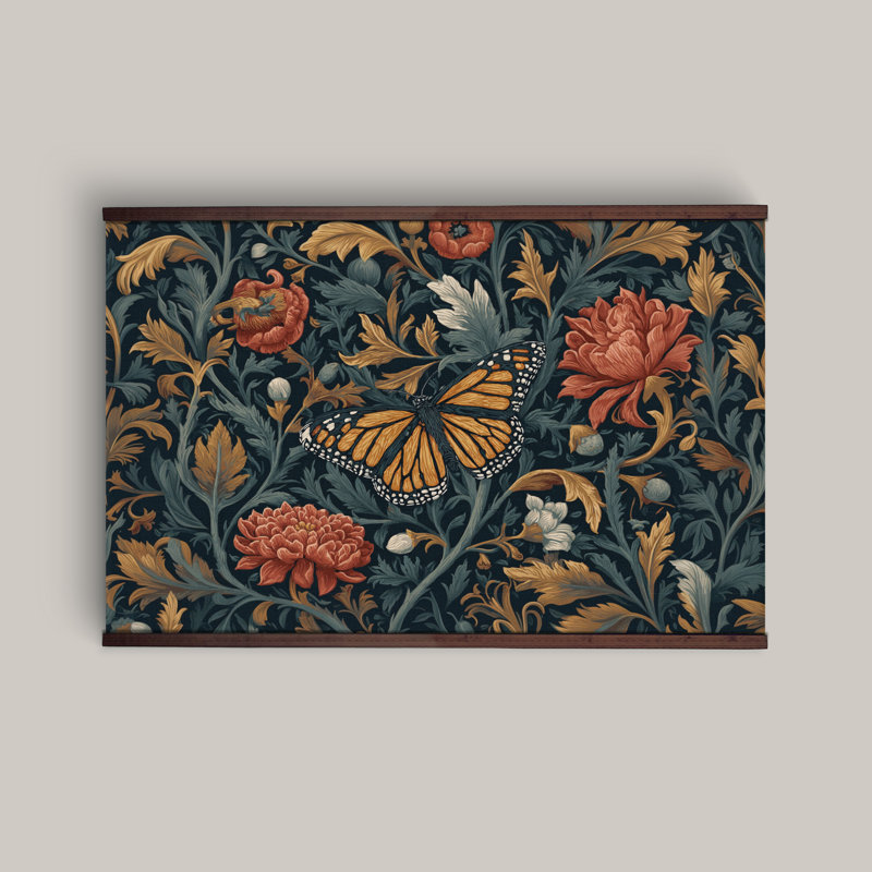 Tapisserie sur toile botanique rétro William William, H 32 po x l 48 po