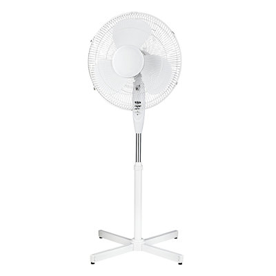 16" Oscillating Stand Fan, White
