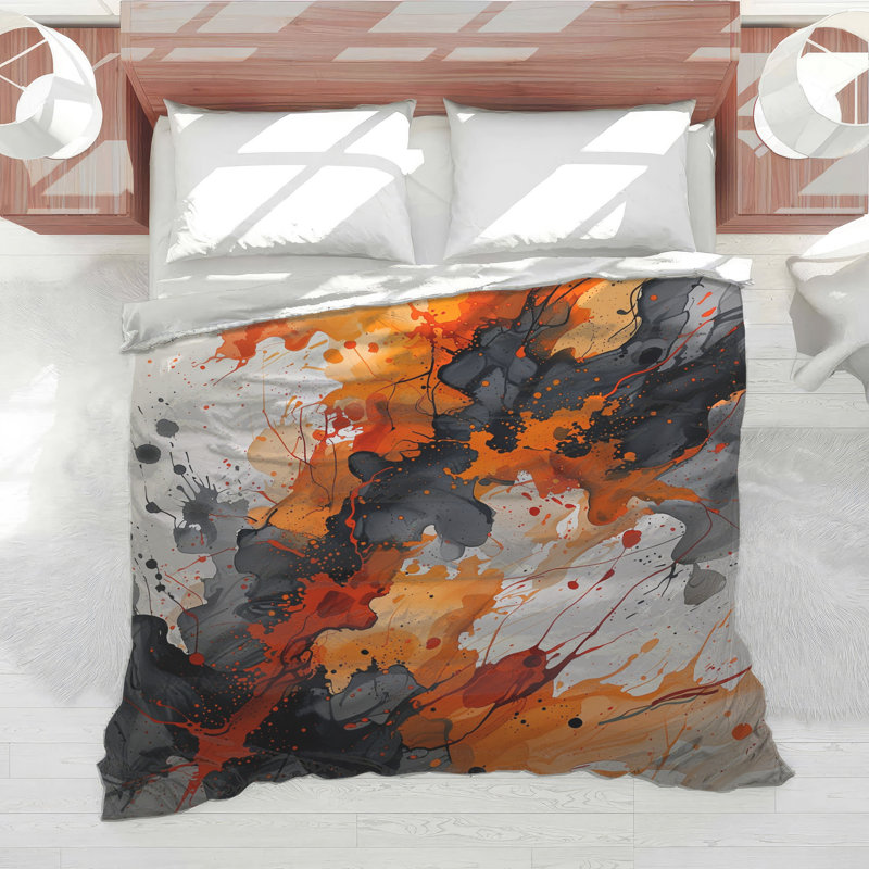 Art abstrait édredon contemporain, Grand lit