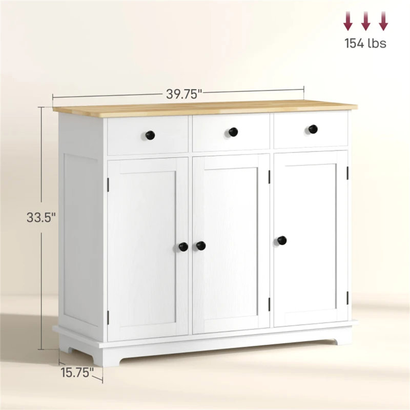 Spacious Floor Cupboard, White