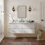  Ensemble de meuble-lavabo mural ovale simple 55 po avec comptoir en marbre de Carrare blanc de 1,5 po Ensuko-1034295074-1034295076